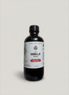 Close-up of Sri Lankan vanilla extract bottle label